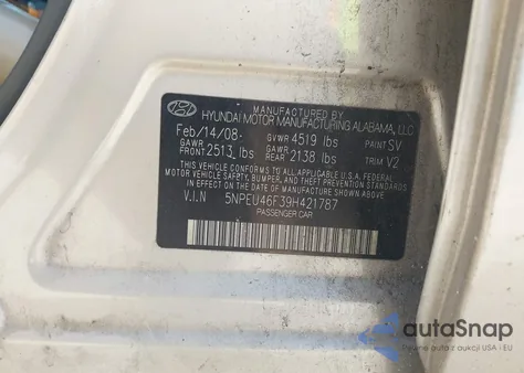 2009 Hyundai Sonata Limited V6 из США, поврежденный, VIN 5NPEU46F39H421787